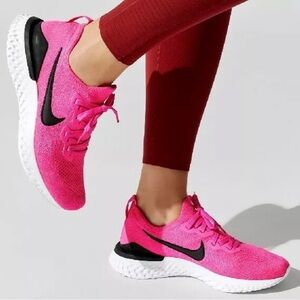 Nike Women's Hot Pink and Black React Running Shoes